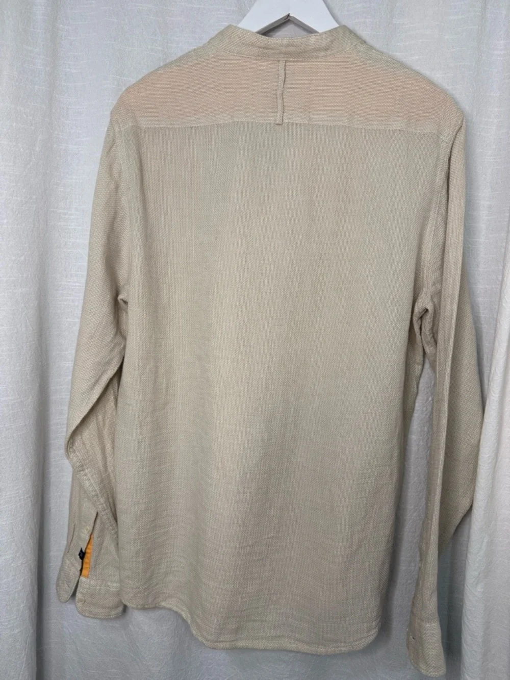 Men's Scotch and Soda, Lino Weave Band Collar Button-Up Shirt size L - Picture 9 of 15